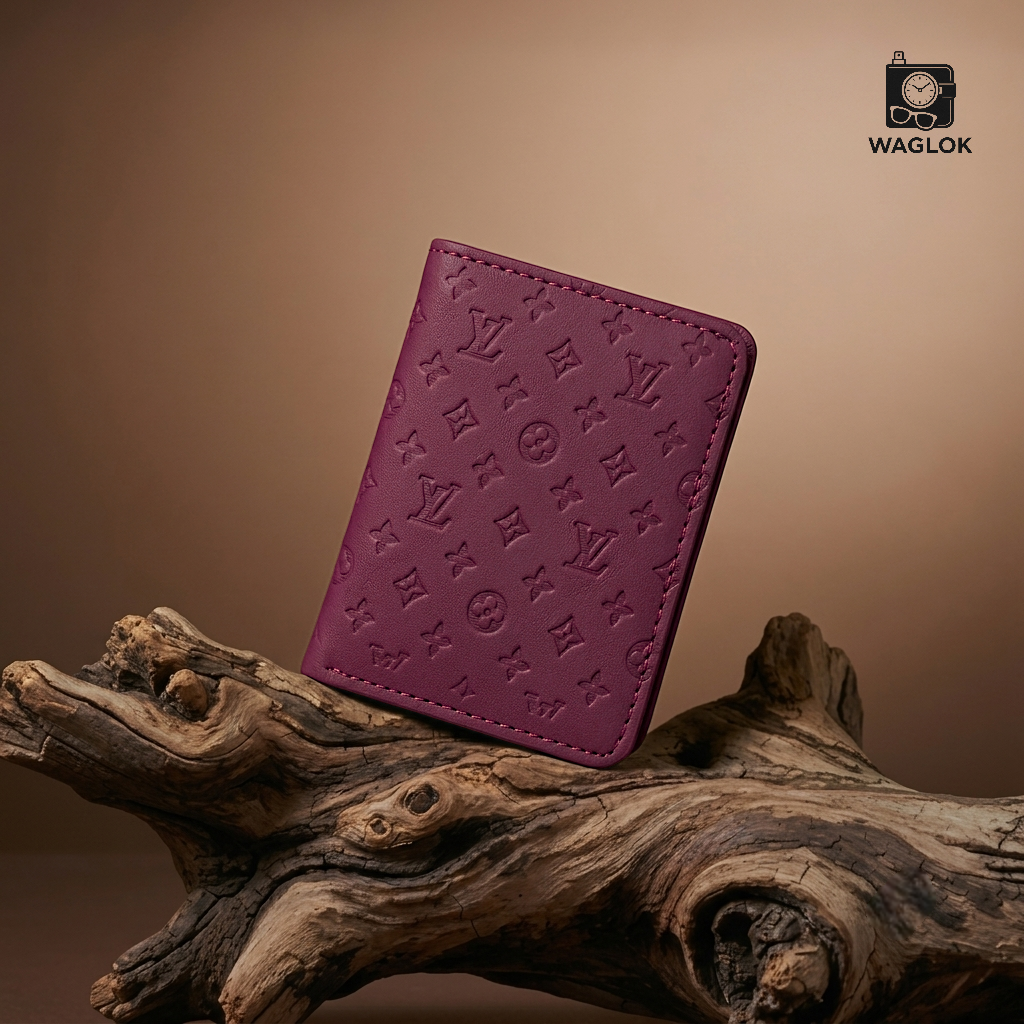 Designer Monogram Leather Wallet – Biege