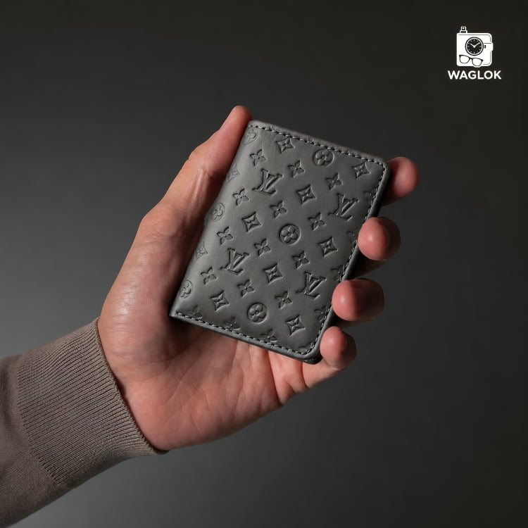 Designer Monogram Leather Wallet – Biege