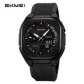 SKMEI Original Men's World Timer Watch – Premium Analog-Digital Sports Chronograph with Heavy-Duty Silicone Strap - Black