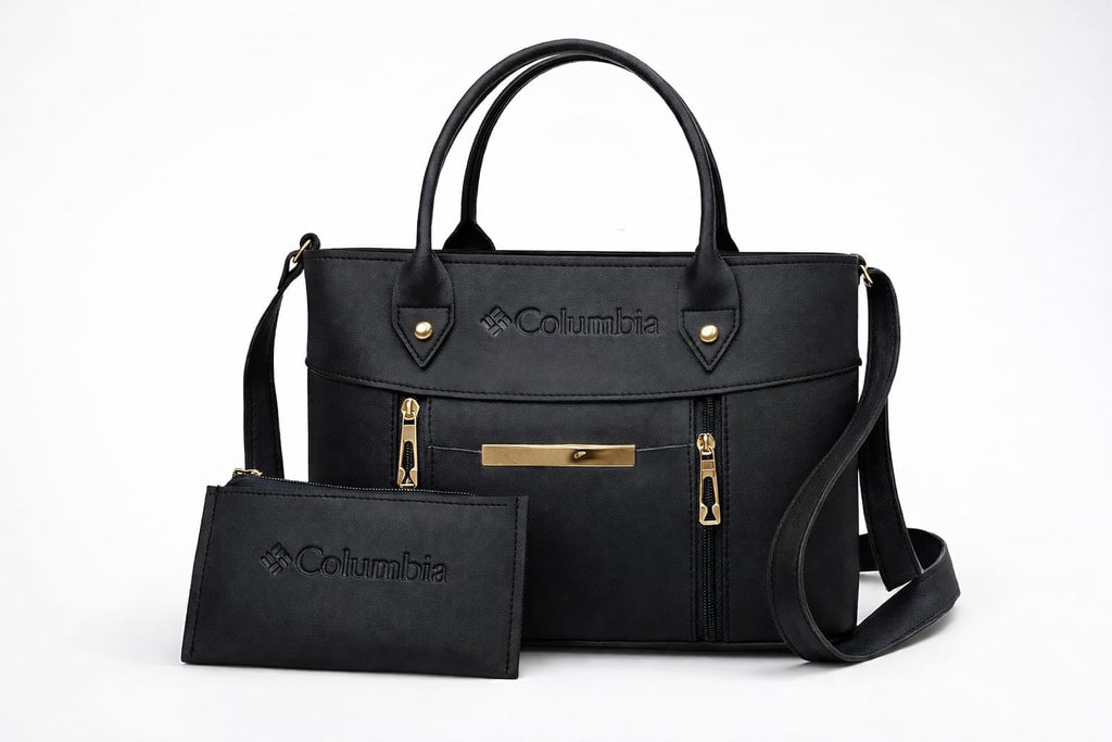 Luxe Signature 2-Piece Tote Handbag Set Black