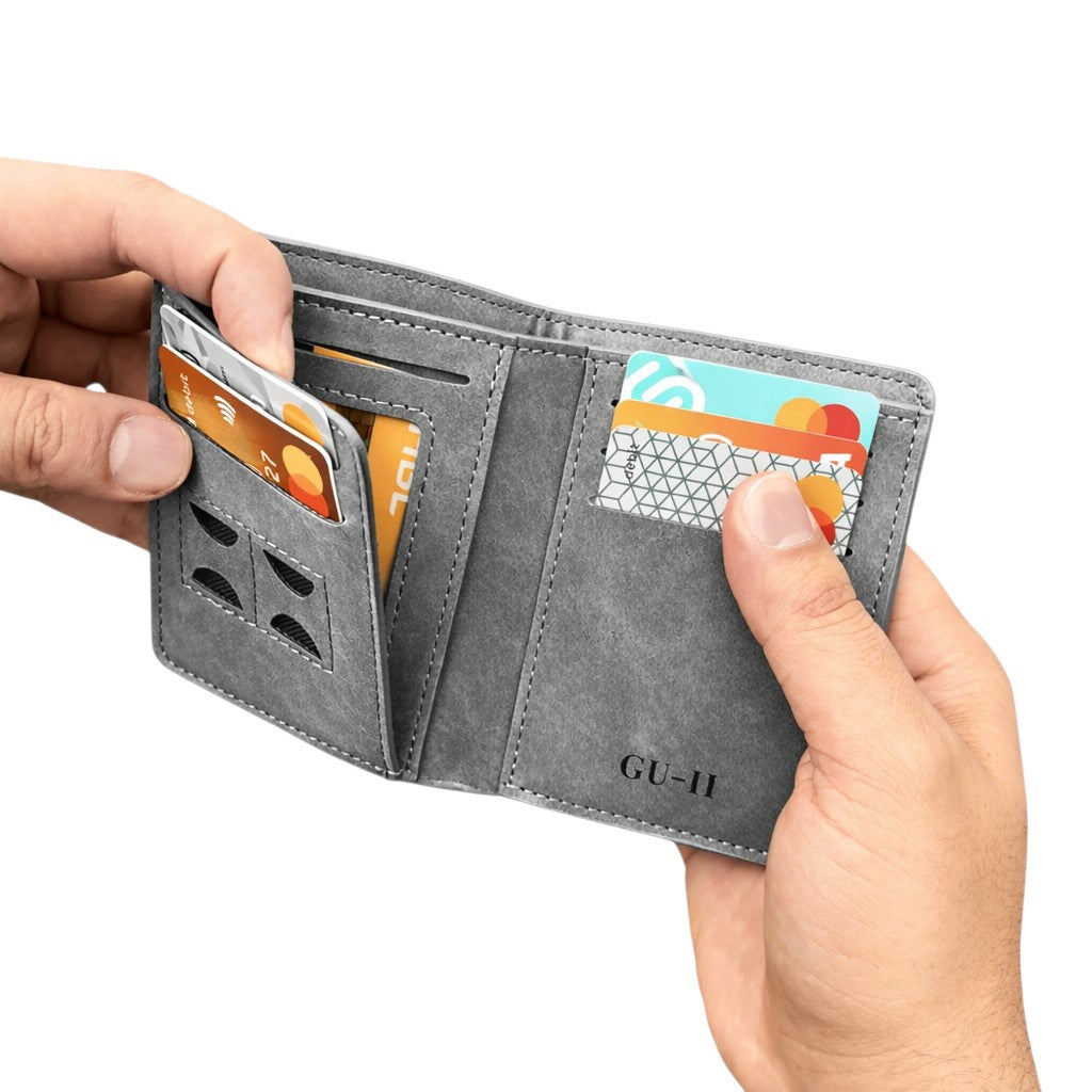 Trending M-Design RFID Wallet | Compact PU Card Holder with Coin Pocket Black