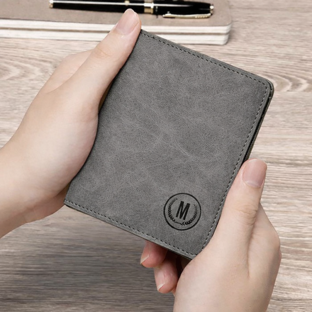 Trending M-Design RFID Wallet | Compact PU Card Holder with Coin Pocket Black