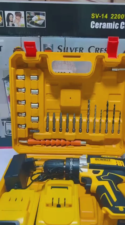 DeWalt 64V Cordless Electric Drill Machine with Battery & Carry Case Screwdriver Drill Kit