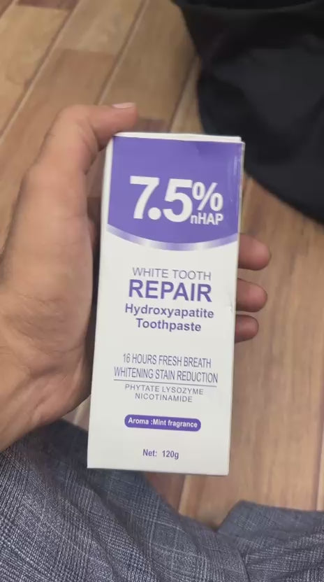 7.5% nHAP White Tooth Repair Hydroxyapatite Toothpaste – Advanced Enamel Whitening & Stain Reduction (120g)